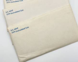 1979 U.S. Mint Uncirculated Coin Envelopes – Set of 3
