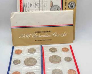 1986 U.S. Mint Uncirculated Coin Set – Complete with Papers

