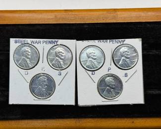 (2) Stunning 1943 Steel Penny Sets Incl. Missing 4 Error!
