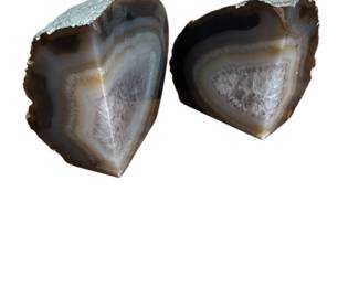 Polished stone book ends 