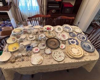 Assortment of china plates