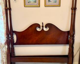 Drexel 4 poster twin size bed, headboard and footboard
