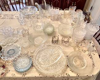 Assorted glass serveware