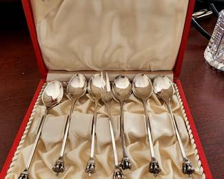 Sterling silver spoons with crown