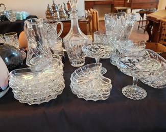 Various cut crystal and cut glass