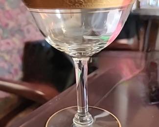 Minton 1125 Gold Glastonbury Liquor Cocktail glasses (2)