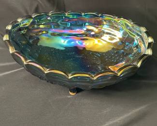 Gorgeous Oval Carnival Glass Bowl