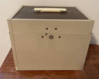 Vintage Metal Locking File Box