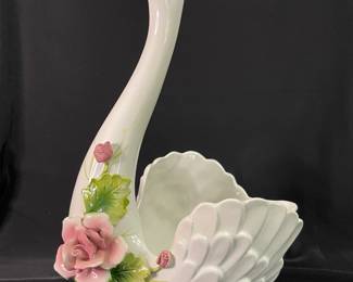 Beautiful Vintage Capodimonte Swan Centerpiece/Planter