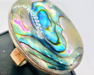 Abalone Sterling Silver Ring Size 8.25
