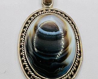 Polished Montana Agate Pendant
