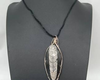 Orthoceras Fossil Wire Wrapped Necklace
