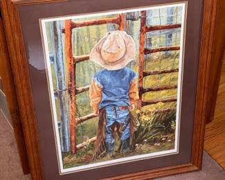 June Dudley Little Cowboy Print
