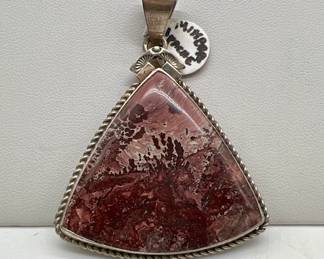 Mimbres Apache Jasper 2.25” Sterling Silver Pendant
