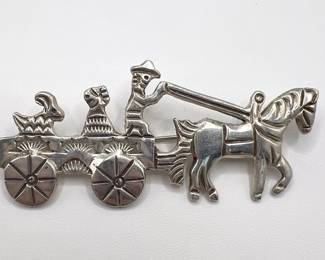 Sterling Silver Native American Navajo Storyteller Pin
