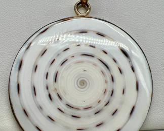 Round Shiva Shell 2” Sterling Silver Pendant
