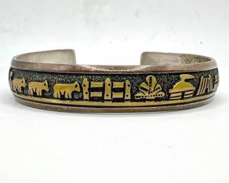 Native American Navajo Sterling Silver Cuff Bracelet
