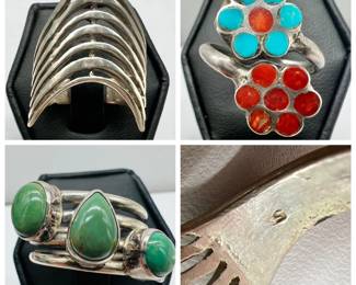 (3) Silver Rings Sizes 8-9
