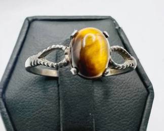 Sterling Silver Tigers Eye Ring
