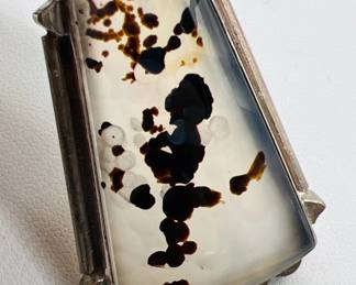 Rare Jenny Creek Dendritic Agate 2” Sterling Silver Pendant
