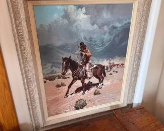 Bill Barber - “Keepin Em Gathered” - Oil 1977
