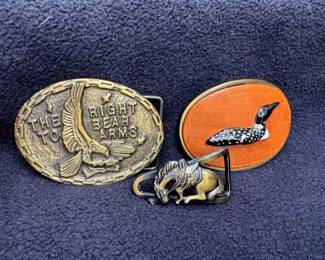 (3) Animal Belt Buckles
