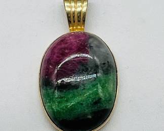 Ruby Zoisite Polished Stone Pendant
