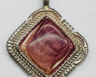 2.25” CA’WIN Sterling Silver Polished Stone Pendant
