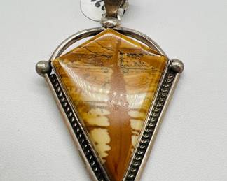 2.25” Owyhee Jasper Sterling Silver Pendant
