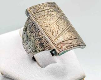 WWII-Era Sterling Silver Filipino & Korea Guerrilla Ring – 14.7g
