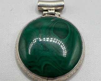 Malachite Sterling Silver Pendant
