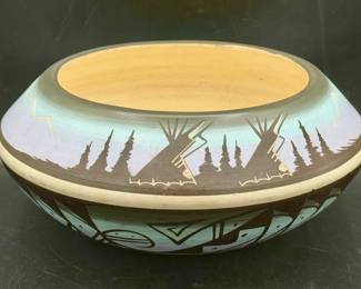 Signed Little F ‘87 Navajo Pottery Bowl
