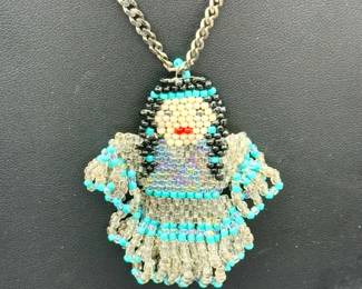 Sterling Silver Chain With Beaded Pendant
