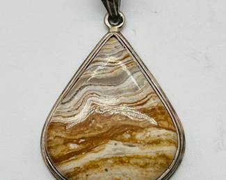 Polished Jasper Sterling Silver Pendant
