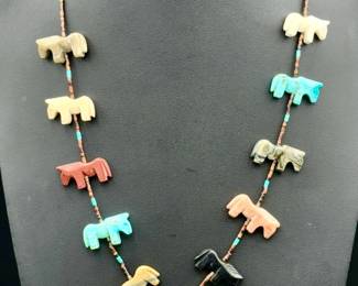 Carved Stone Horse Fetish Necklace

