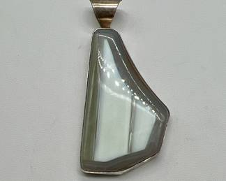 Banded Agate 2.5” Sterling Silver Pendant

