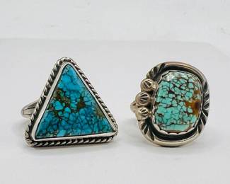(2) Southwestern Style Sterling Silver Rings
