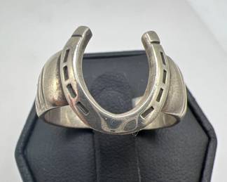 Good Luck Sterling Silver Horseshoe Ring

