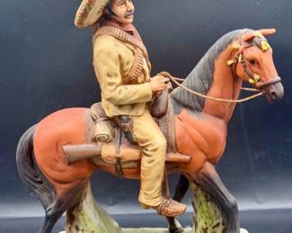 GENERAL FRANCISCO "PANCHO" VILLA~EMPTY PORCELAIN TEQUILA DECANTER~1975 1st Ed.
