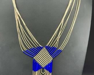 Sterling Silver Tipped Beaded Necklace
