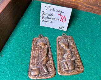 Brass Bathroom Signs 