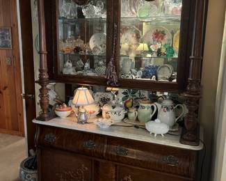 Gorgeous marble top China Hutch