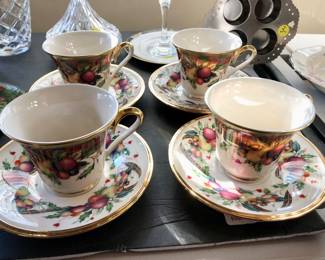 Lenox Holiday Tartan teacups and saucers (4)
