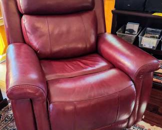 New wine leather electric recliner