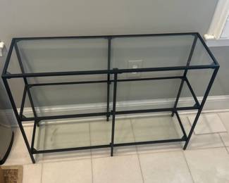 Black Metal and Glass Display Shelf