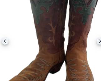 Western Cowboy Boots Suede Leather Brown & Tan women’s size 10