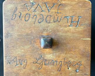 Antique Wooden Box with Nautical Engravings