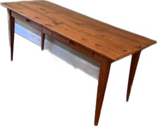 Great British Pine Mine Custom Wooden Table with Drawers - 30” H x 72” L x 27” W
