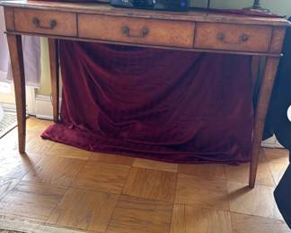 Antique Wooden Console Table with 3 Drawers - 29.5” H x 47” L x 18” D