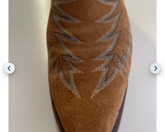 Western Cowboy Boots Suede Leather Brown & Tan women’s size 10